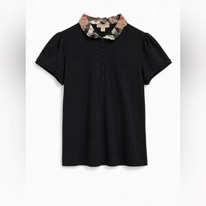 Burberry Black Top with Checkered Collar